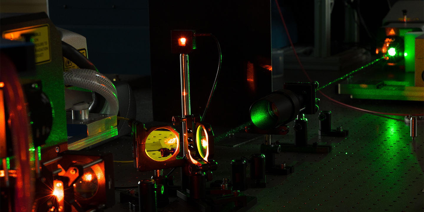 Laser beams directed toward plasma